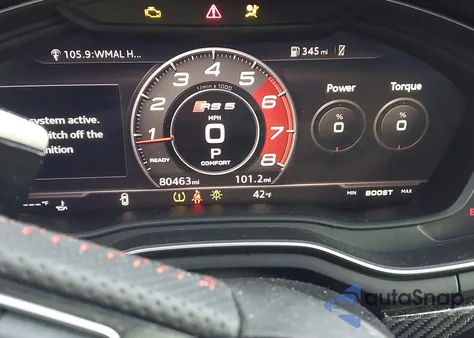 2019 Audi Rs 5 2.9T z USA, uszkodzony, nr VIN WUAPWAF52KA903174